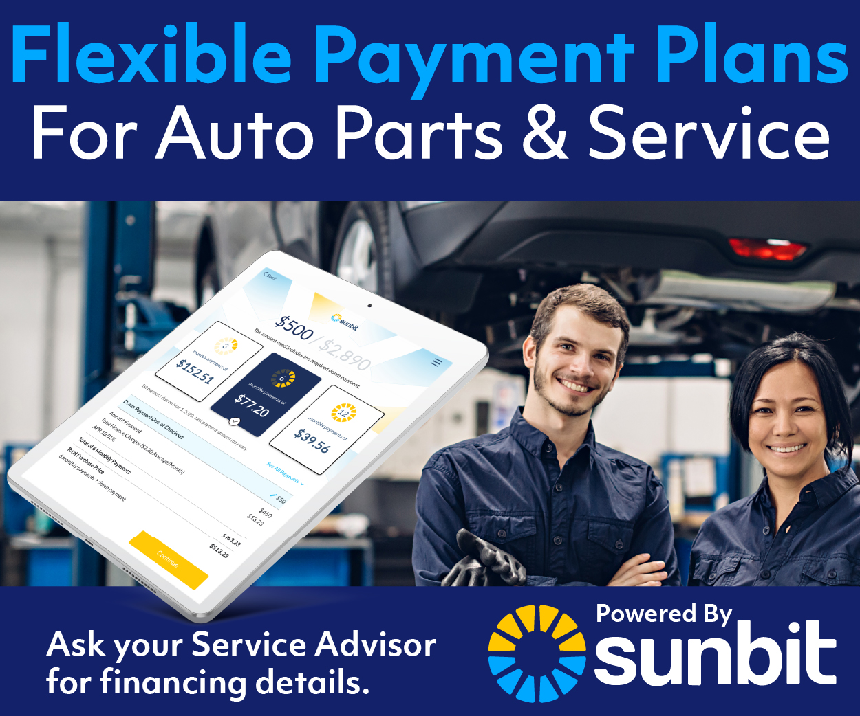 Vehicle Service Financing Through Sunbit in Bay City, MI
